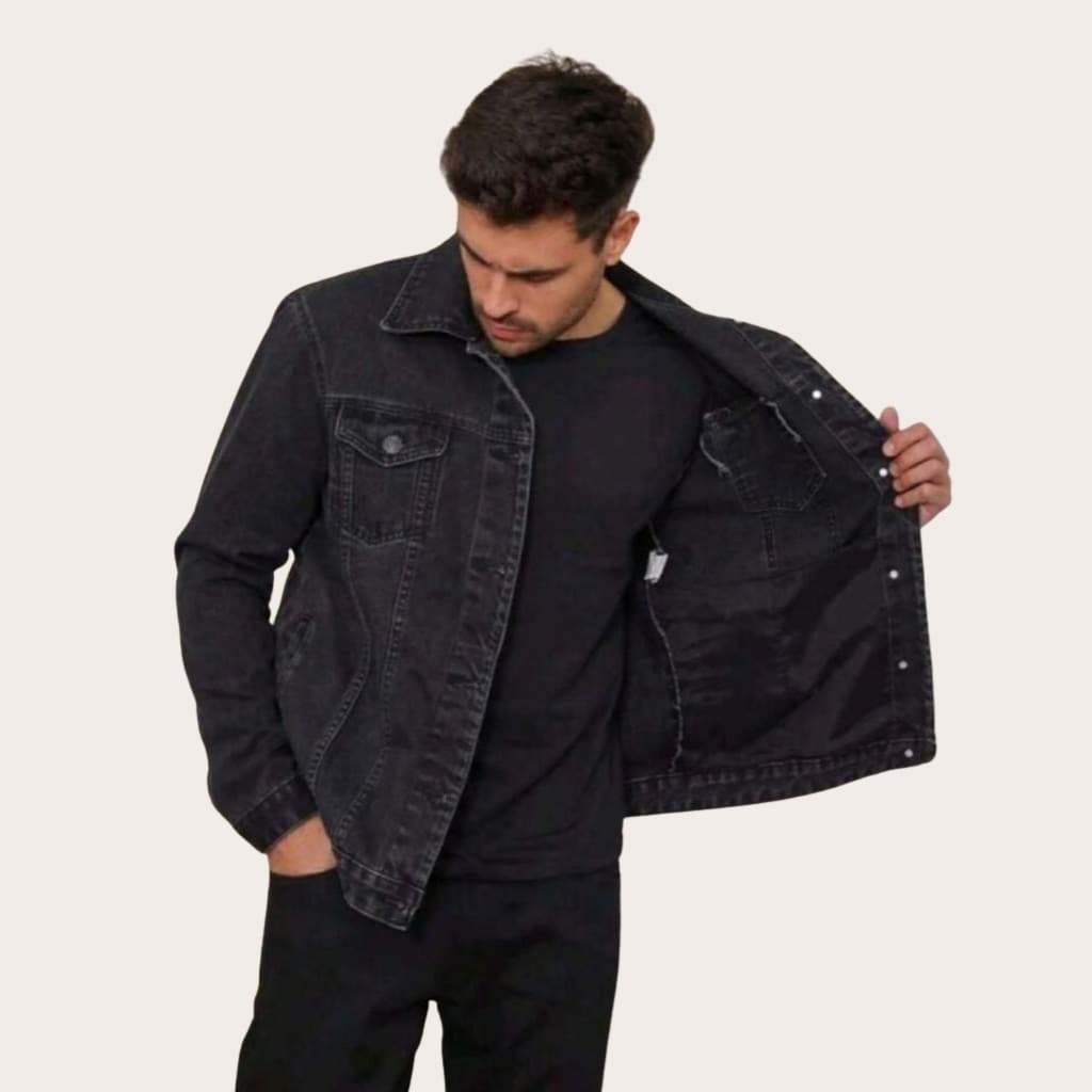 Jaqueta Masculina de Sarja Black Estilo Sofisticado e Casual