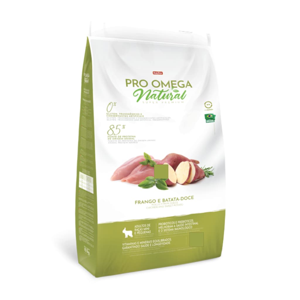 RAÇÃO PRO OMEGA NATURAL RAÇÃO SUPRE PREMIUM PARA CACHORRO PACOTE DE 1KG