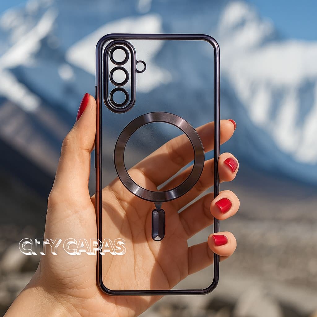 City Capas – Capinha para Galaxy A07 A17 S25 S24 FE PLUS ULTRA EDGE Transparente Indução Magnética