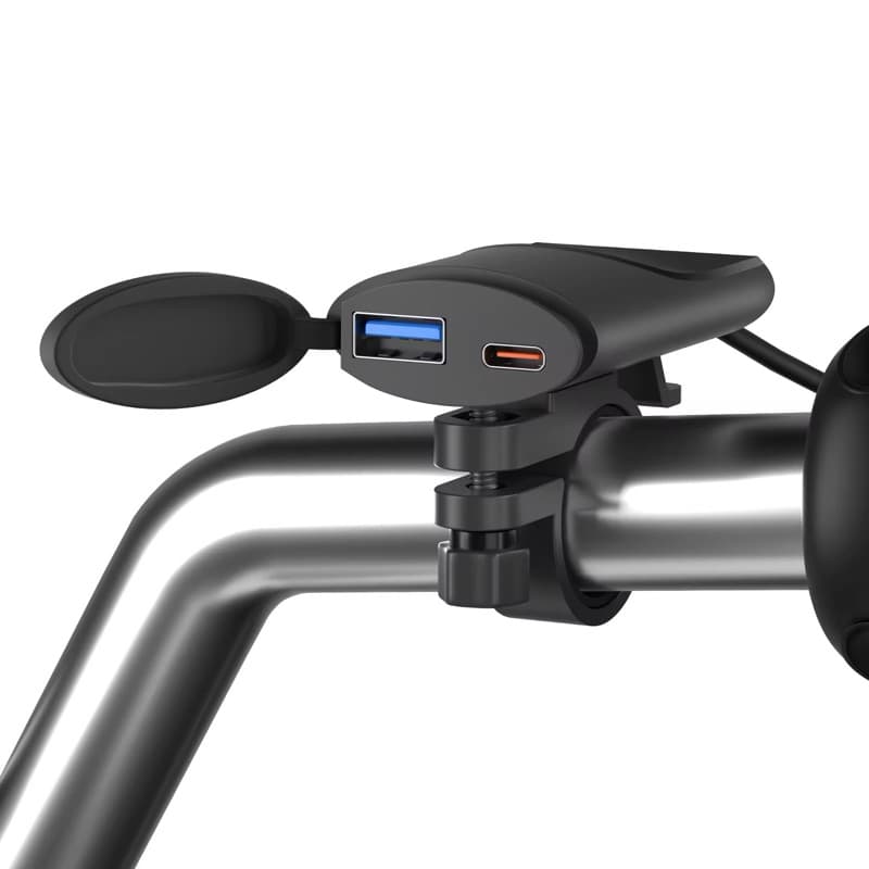 Carregador Celular Guidão Moto A Prova D'agua Suporte Para Motocicleta 12v USB-C Carregamento Rápido