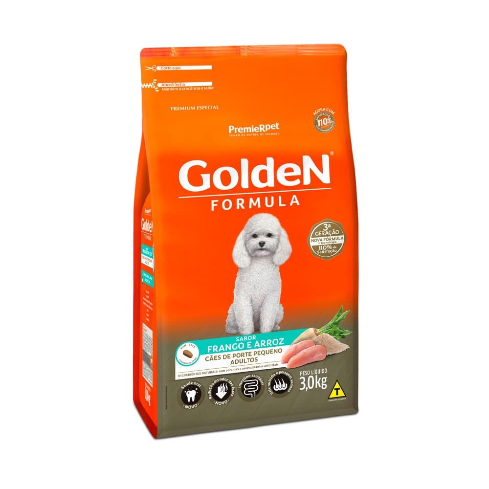 Golden Formula Ração Para Cachorro Adulto De Raça Pequena Sabor Frango E Arroz 3kg