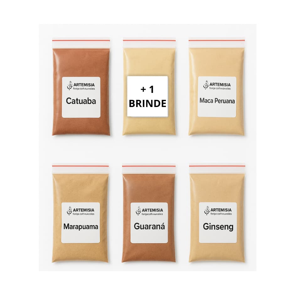 Kit 6 Energético - Catuaba  - Marapuama - Guaraná - Ginseng - + Item selecionado