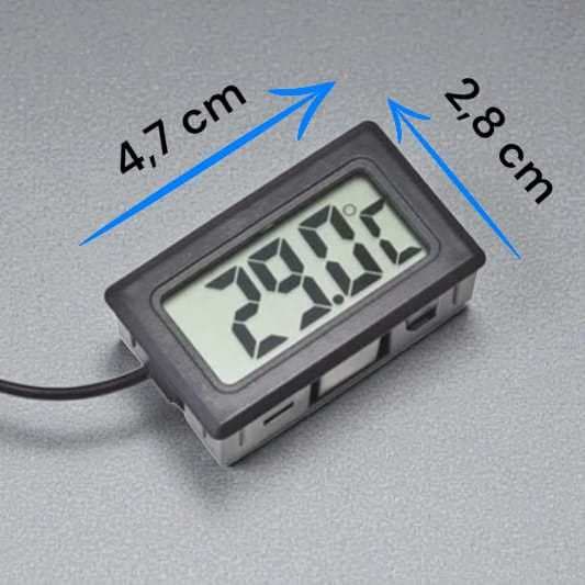 Mini Termômetro Digital LCD Aquário Freezer Geladeira Chocadeira Piscina Terrários Sonda 1m