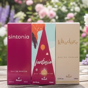 Kit com 03 Perfumes Feminino de 100ml cada, total 300ml. Fragrância Suave
