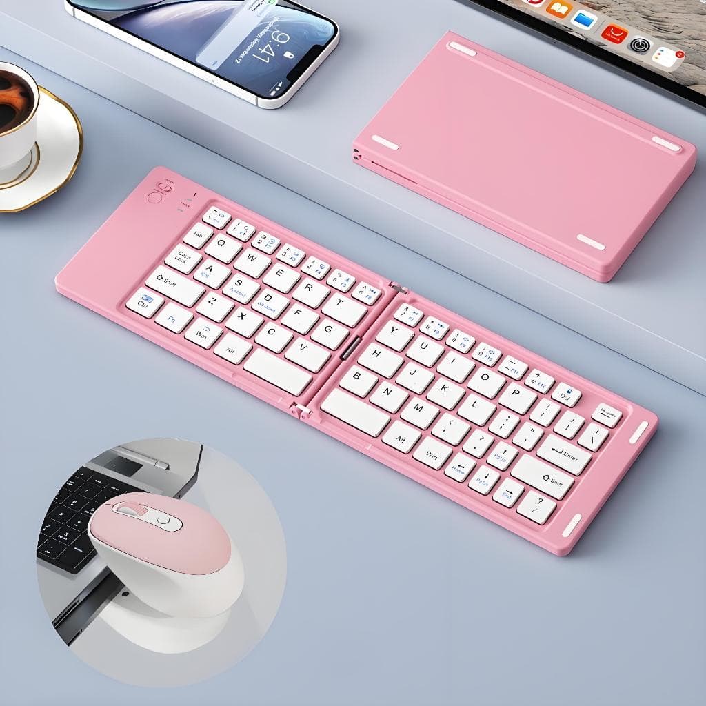 Teclado e rato Sem Fio Bluetooth Universal Dobrável Portátil Teclado confortável para digitar H6