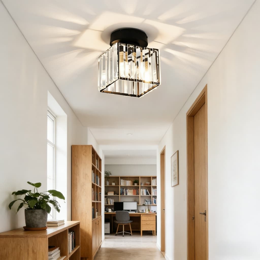 Lâmpada Led Moderna Para Corredor Com LumináRia De Teto De Cristal Para Corredor, Varanda 3 Cores 110V-220V