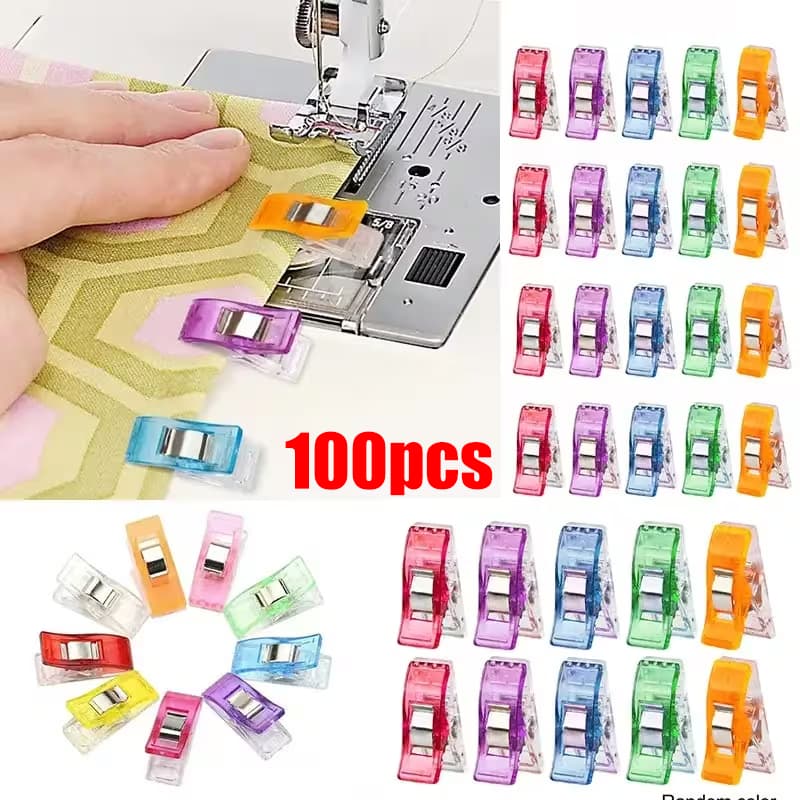 100PCS Clipes de Costura Prendedor De Tecido Coloridos Multiuso Plástico para Artesanato Patchwork e Decoração de Festa