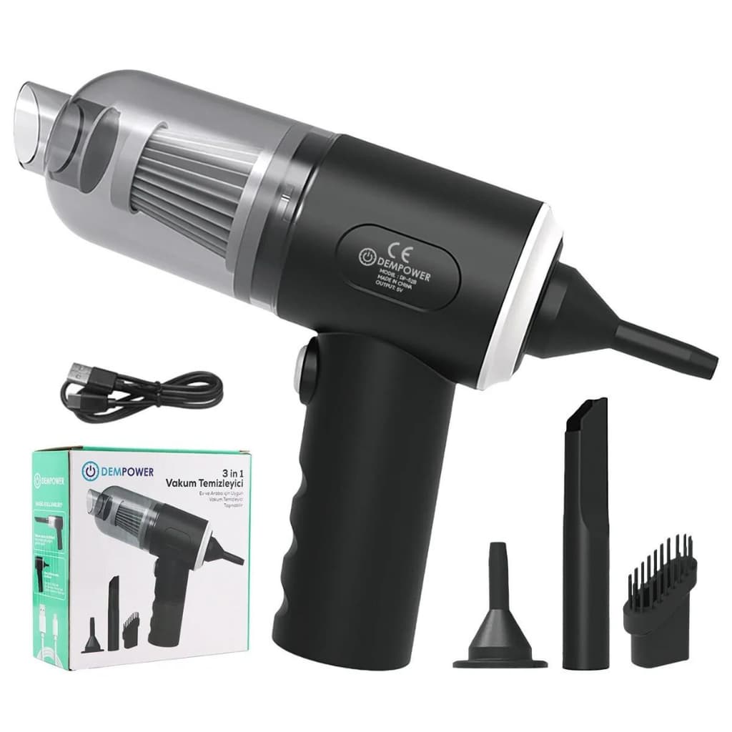 Aspirador Portátil Sem Fio  Premium Recarregável 3 Em 1 Compacto e versatil