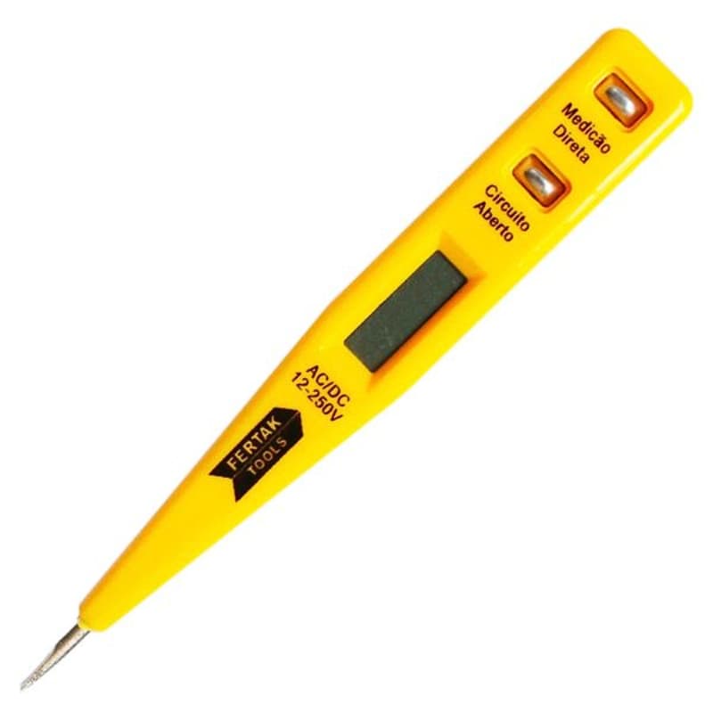 Chave Teste Digital de Corrente e Voltagem 12V a 250V com Display Digital Fertak