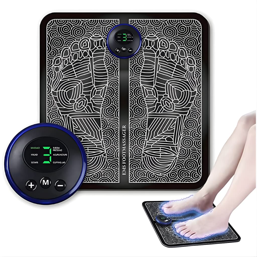 Kit Tapete E Massageador Elétrico Dor Pés E Musculares Tapete Massageador de Pés Elétrico Portátil