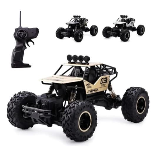 Carrinho Controle Remoto Rock Crawler 4x4 Monster Truck Cor Dourado