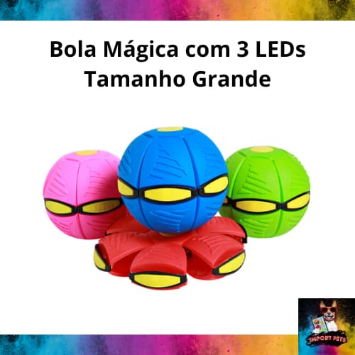 Bola Mágica Bola Maluca Voadora com 3 LEDs Disco Voador Brinquedo Pet Criança