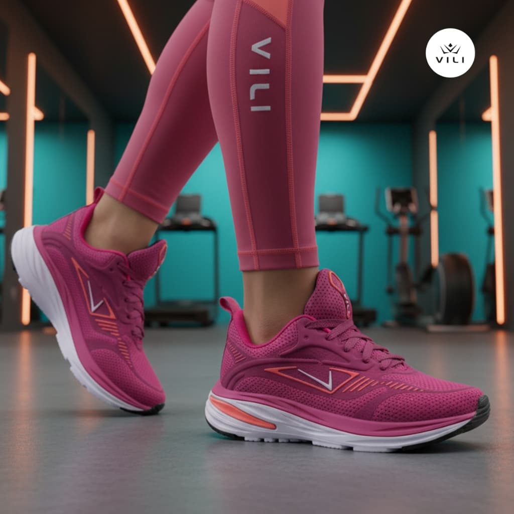 Tênis Feminino Vili Fusion Esportivo Caminhada 232G Rosa Neon
