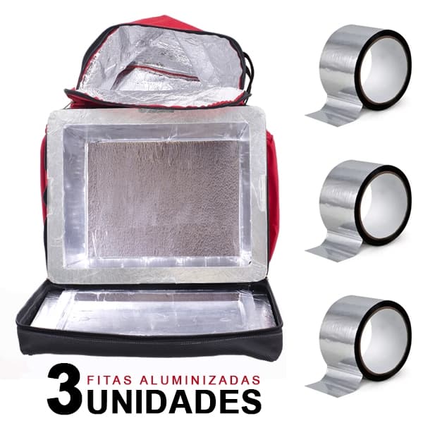 FITA ALUMINIZADA 3 UNIDADES SERVE EM ISOPOR BAG AR CONDICIONADO CAIXAS SUPORTA ALTA TEMPERATURA