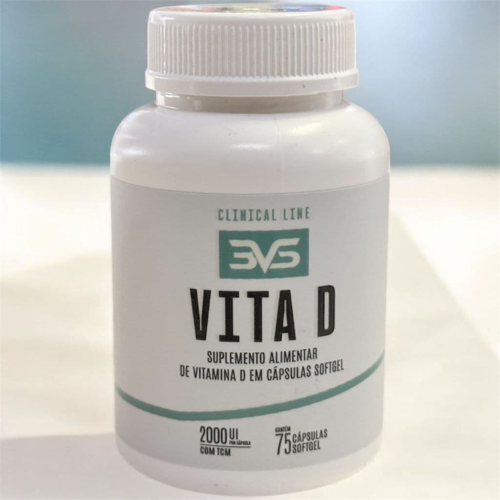 Vitamina D 2000 ui 3VS Vita D 75 Cápsulas Softgel com TCM Suplemento Imunidade Original