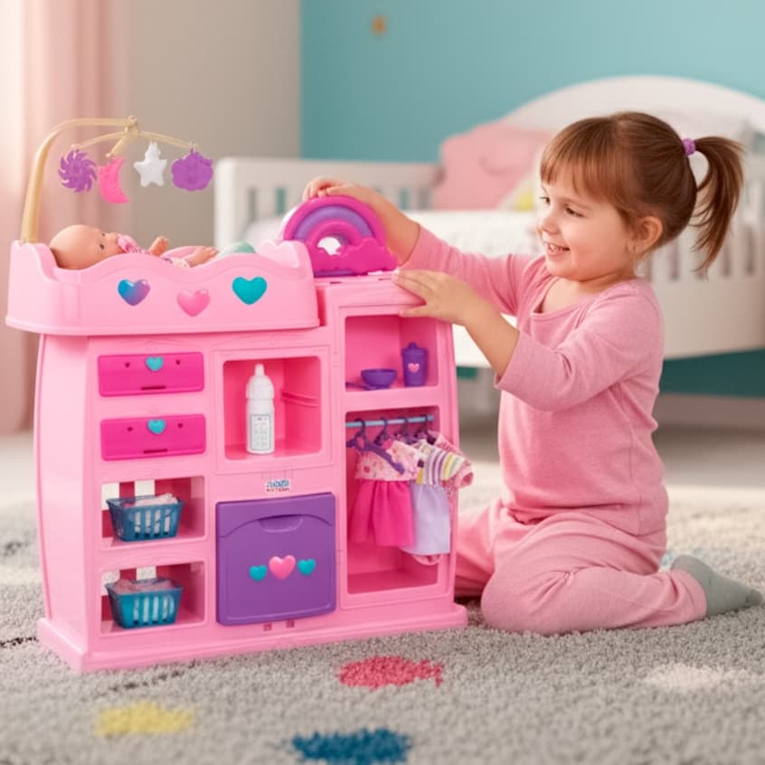 Playset Quarto De Bonecas 2 Em 1 Berço E Banheira Interativo - Magic Toys
