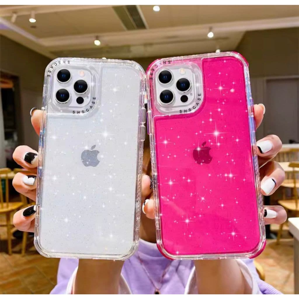 Capa SHS 360 capinha transparente com brilho Antipacto para celular  Estojo capinha