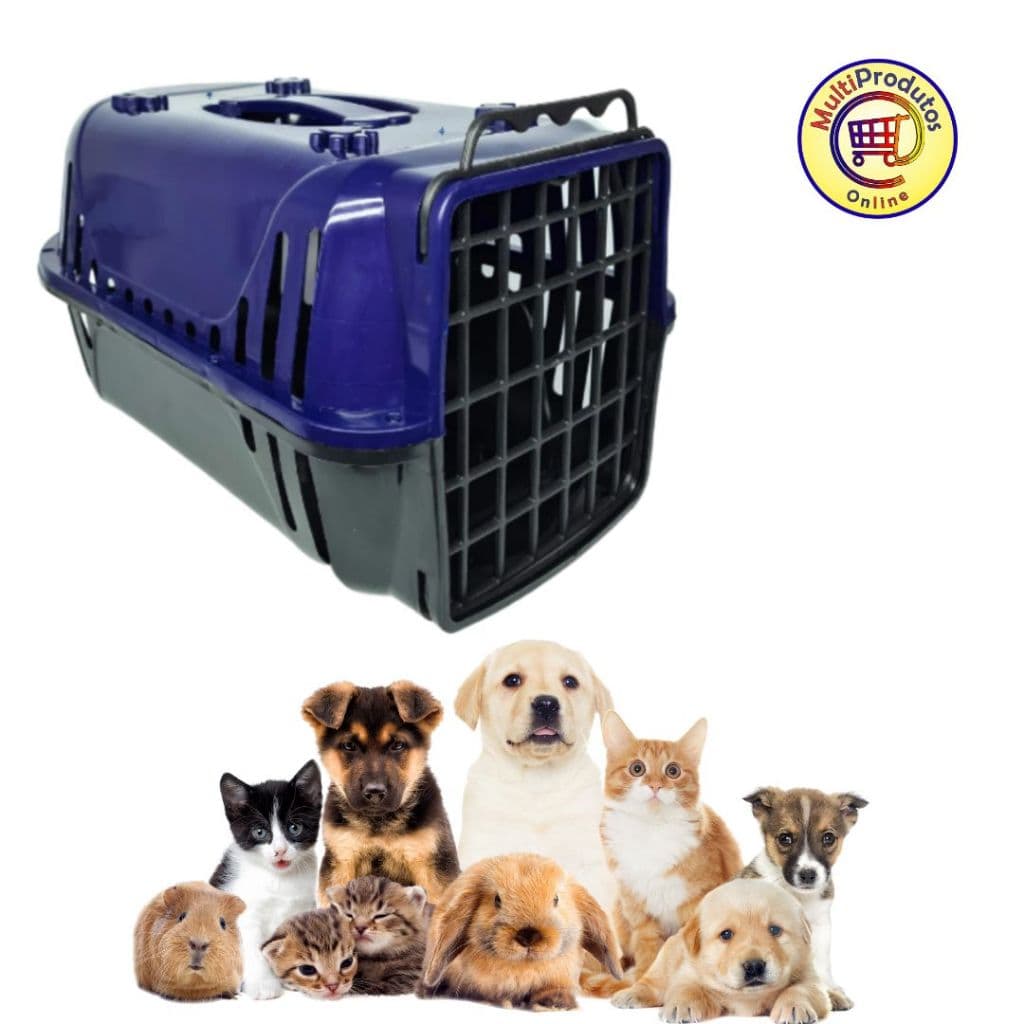 Caixa De Transporte Para Pets Cães Gatos Casinha de Viagem Número 1 | Pet Pequeno Porte | Cor Azul