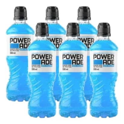 Isotônico Powerade Sabor Mix de Frutas ou Mix de Frutas Zero Açucar 500ml – Fardo com 6 Unidades para Máxima Hidratação!