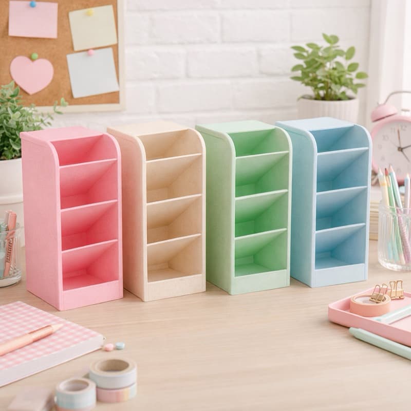 Organizador Multiuso de Plástico para Mesa Banheiro Cozinha com 4 Divisórias 20,5x9x9cm