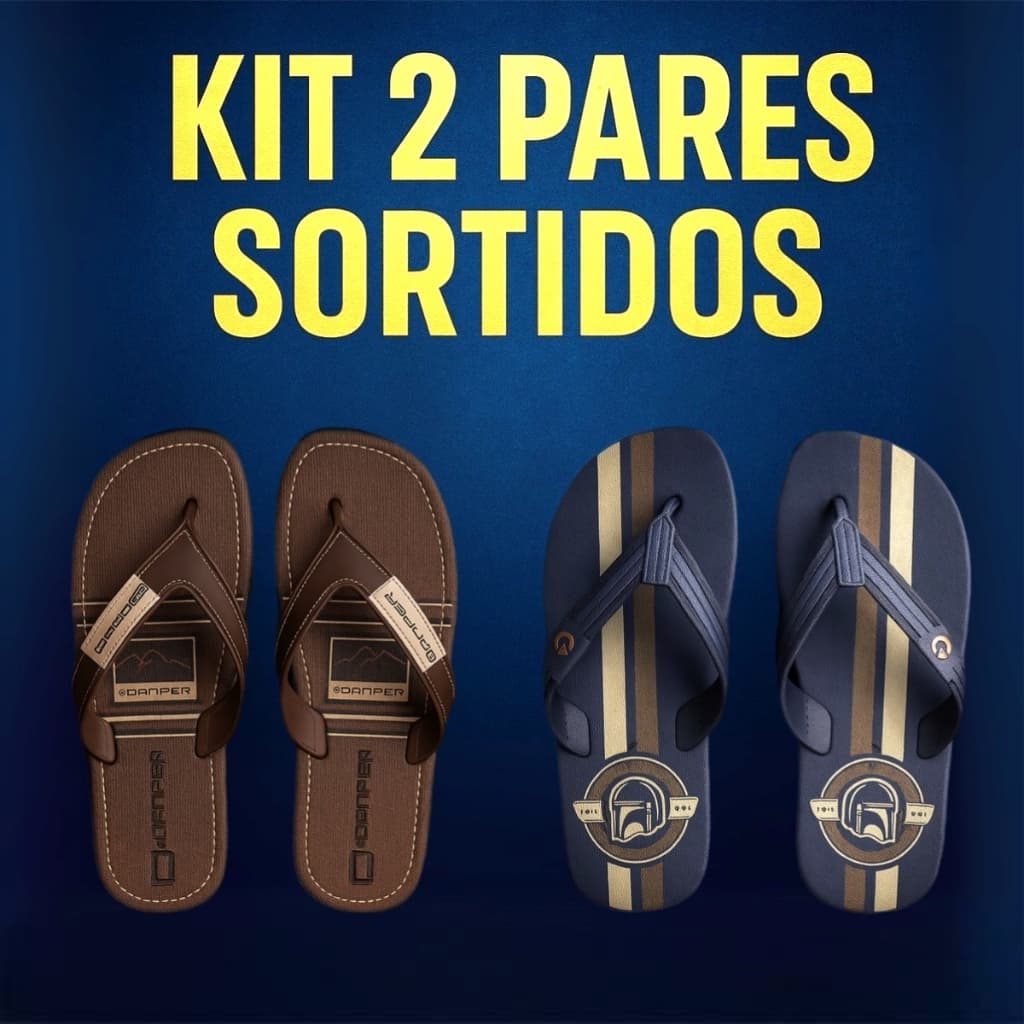 Combo 2 Chinelo Sandália Leve Confortável Masculino Resistente Antiderrapante Macio Ortopédico