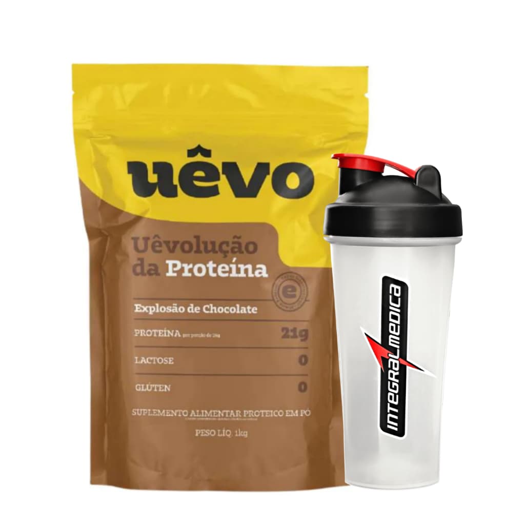 Albumina 1Kg Uêvo + Coqueteleira 600ml - Integralmédica