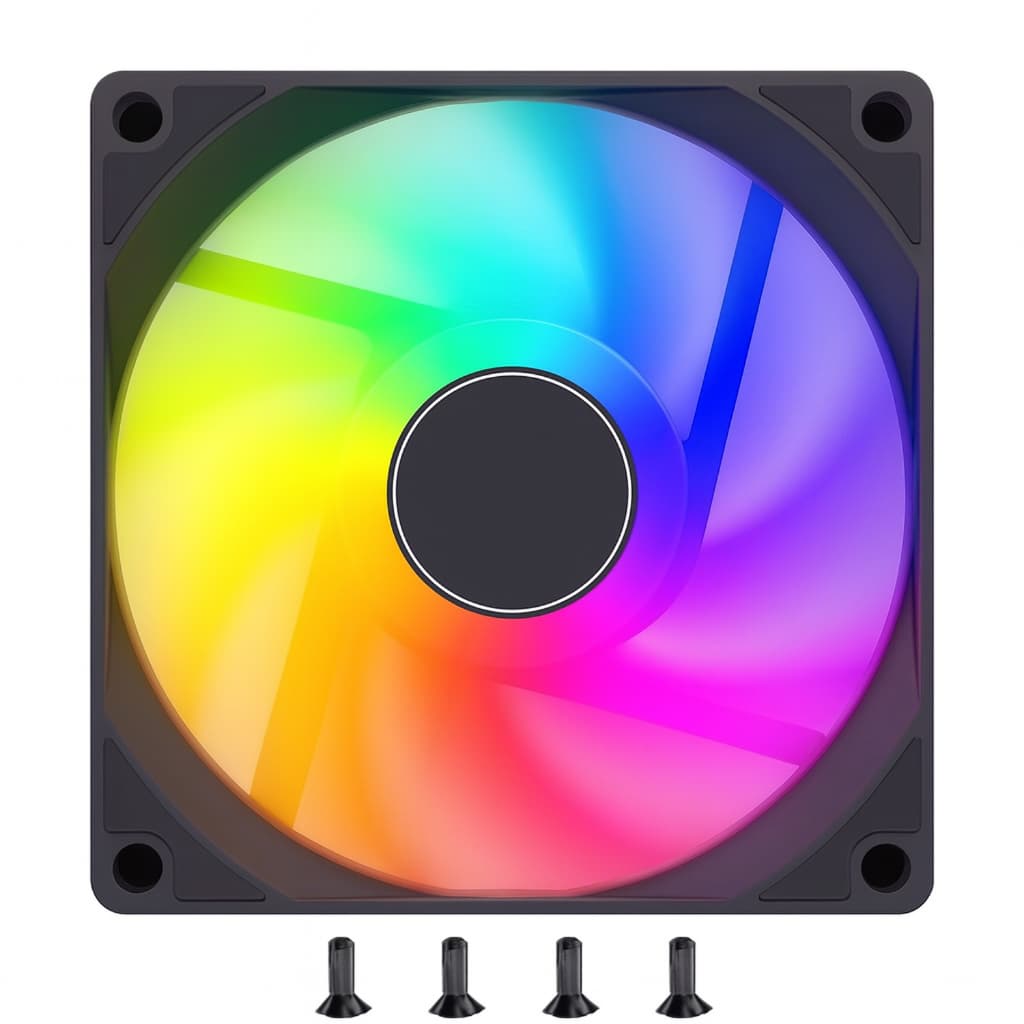 Cooler Fan Gamer Led Rgb Rainbow Para Gabinete 120mm 12cm