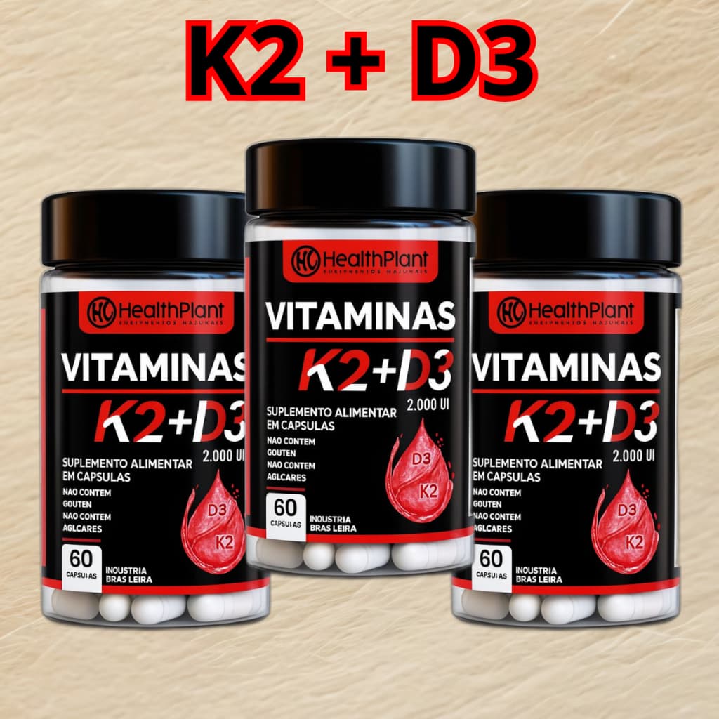 Vitaminas K2 + D3 Suplementos em Capsulas Vitaminas