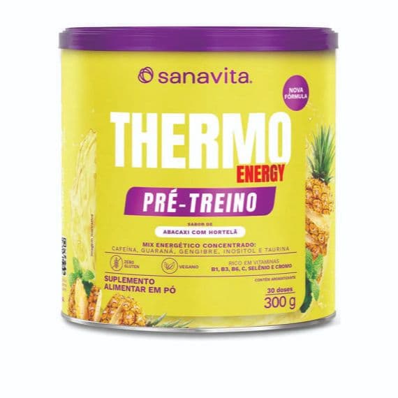 Suplemento Thermo Energy 300g Sanavita Pré Treino Termogênico Energia Foco Concentração