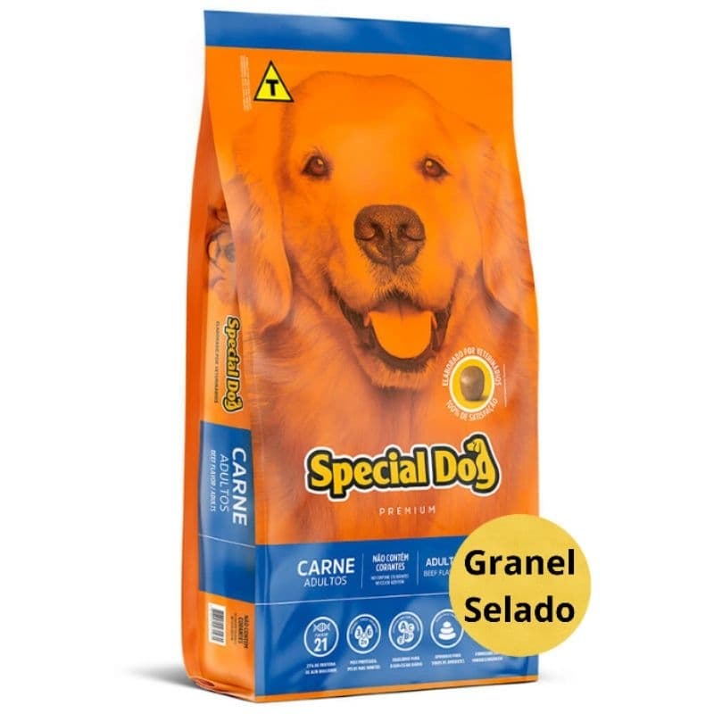 Ração Special Dog Premium Carne 1 ou 3kg | Granel Selado | Adultos | Nutrição Completa