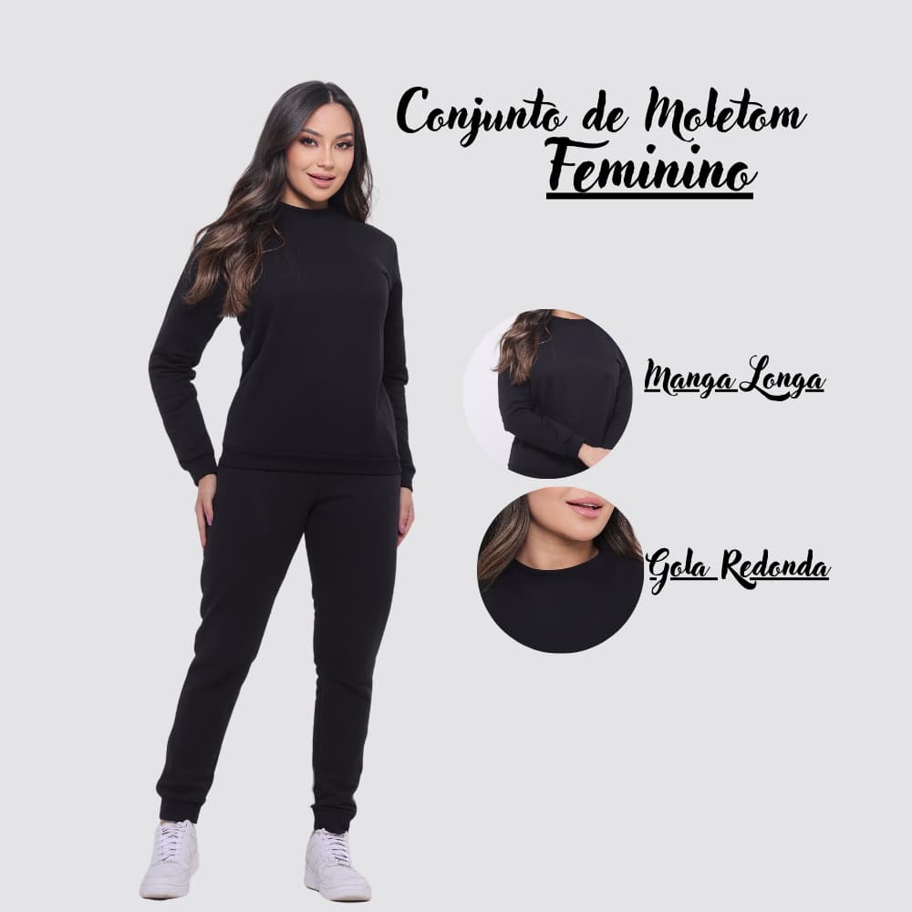 Conjunto Moletom Blusa de Frio Feminina E Calça Moletom Feminina Conjunto Feminino de Frio Volta as Aulas