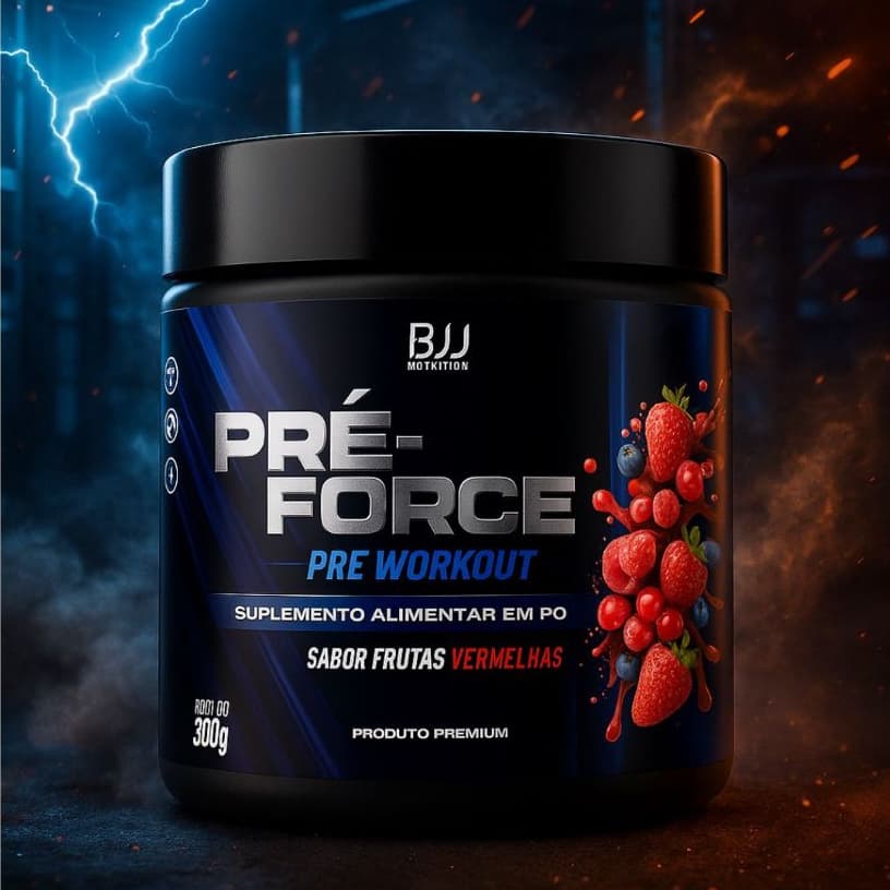 Pré Force BJJ Nutrition – Pré Treino para Treinos Intensos Frutas Vermelhas 300g