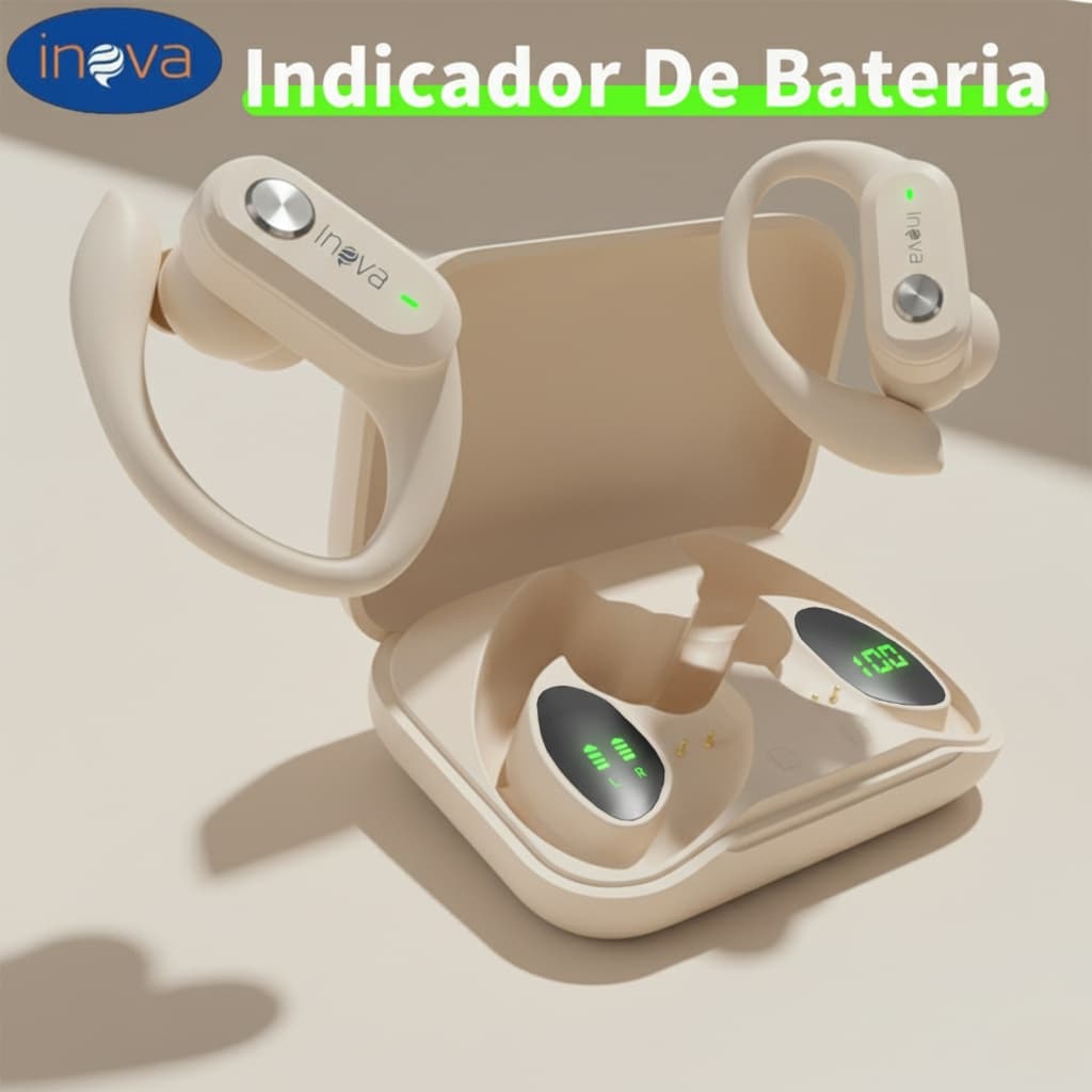 Inova Fones De Ouvido Sem Fio Bluetooth Indicador de bateria Fone Com Microfones Alta Fidelidade Som Estéreo Toque