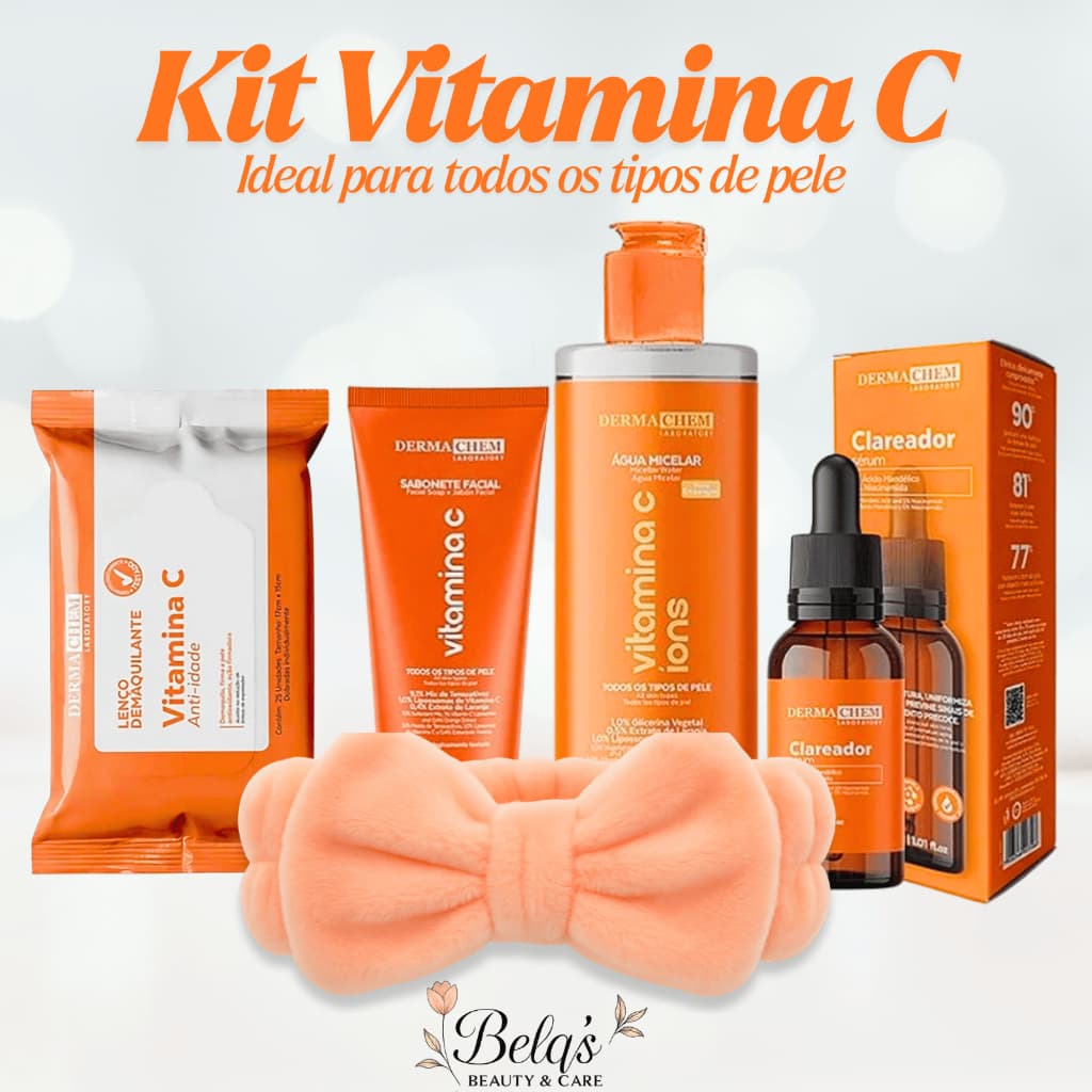 Kit Skincare Vitamina C pele radiante – Anti-Idade + clareamento de manchas + luminosidade em 7 dias