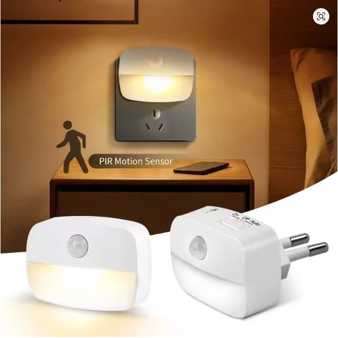 Luz Noturna Luminária Sensor de Movimento Inteligente Automática de Tomada Bebê Criança Luz