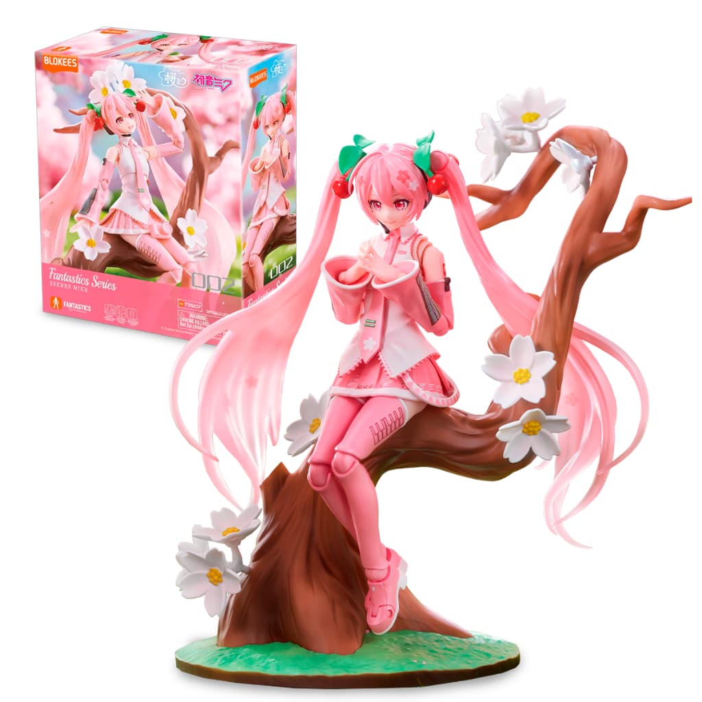 Blokees Figura Articulada Hatsune Miku Sakura Rosa Action Figure Boneco Colecionável Acessórios