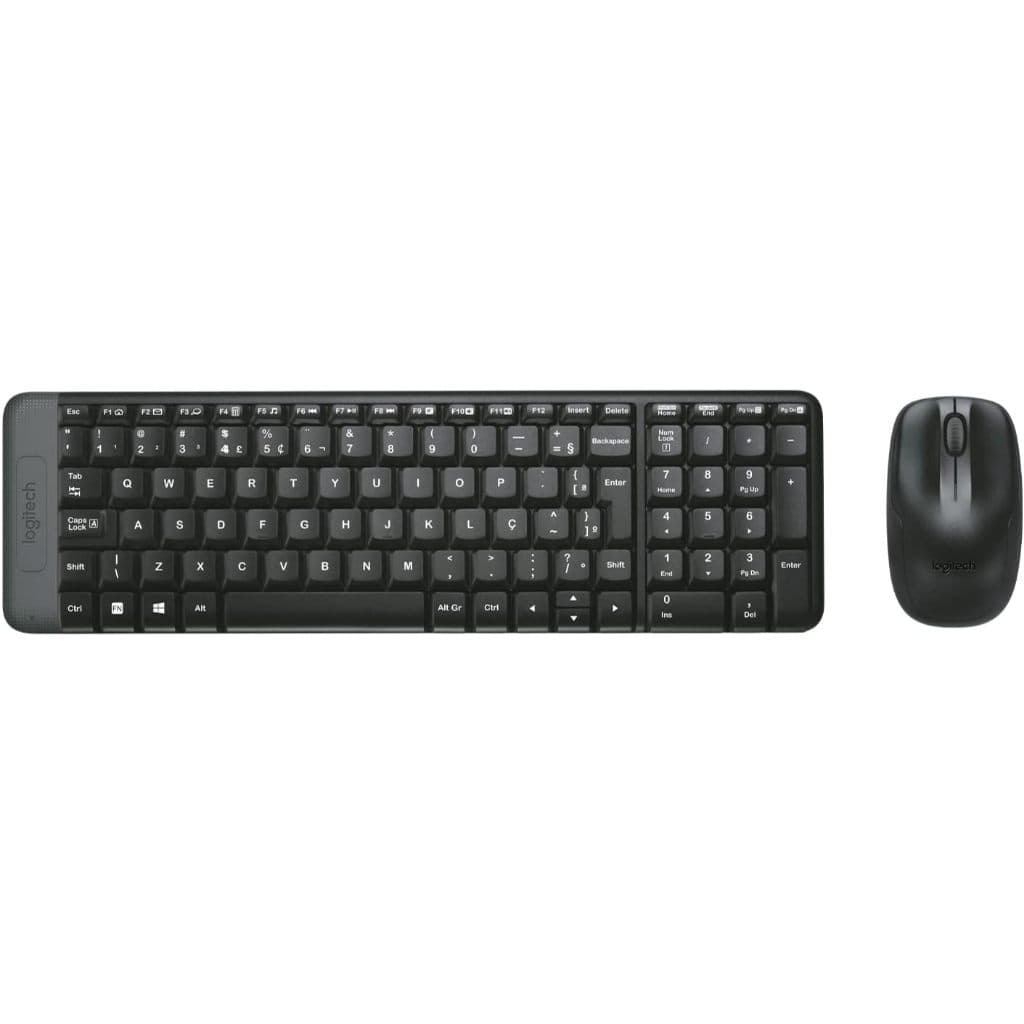 Combo Teclado E Mouse Logitech Mk220 Preto Compacto Wireless Usb Sem Fio ABNT2