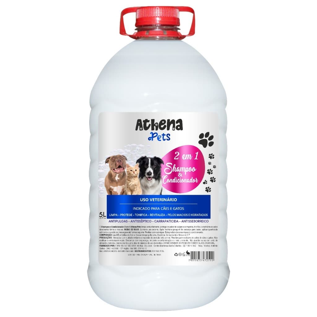 Shampoo Condicionador Neutro 2 Em 1tErva Doce 5 Lt Para Pet Cachorro E Gatos - Limpeza Profunda  Banho e Tosa/PetShop