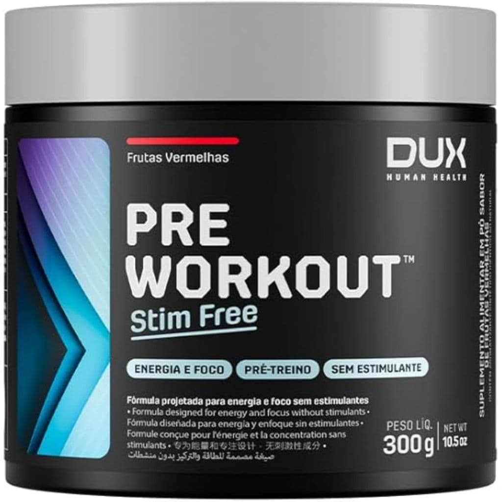 Pre Workout Stim Free 300g Pré Treino Frutas vermelhas Dux