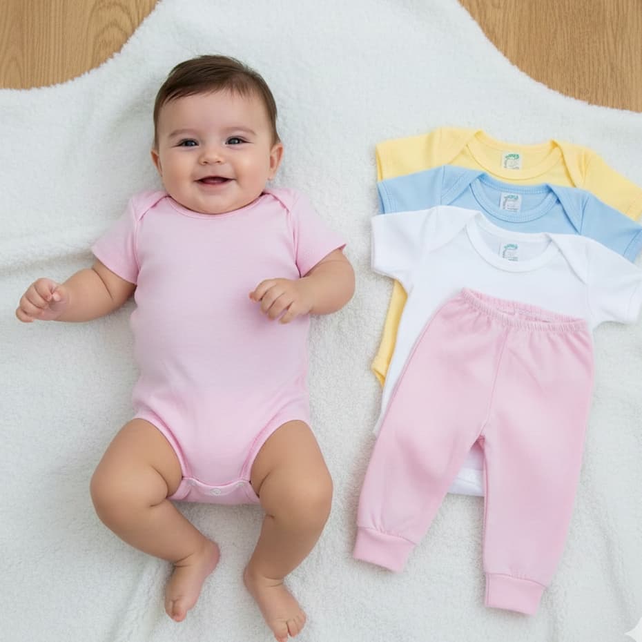 Kit Roupas de Bebê 10 Peças Body Manga Curta e Mijão Body Bebe Conjunto Bebê Enxoval Completo