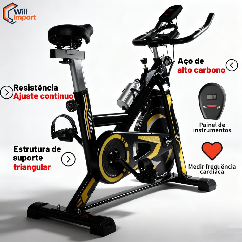 Bicicleta Spinning bicicleta ergometrica Para Exercícios Profissional Sport Suporta até 150kg Queima de gordura