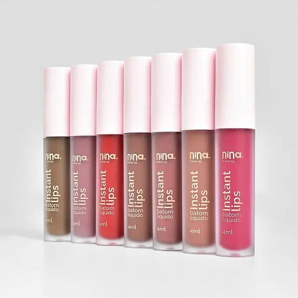 Batom Líquido Instant Lips Nina Makeup – Matte, Longa Duração, Hidratante e Alta Pigmentação