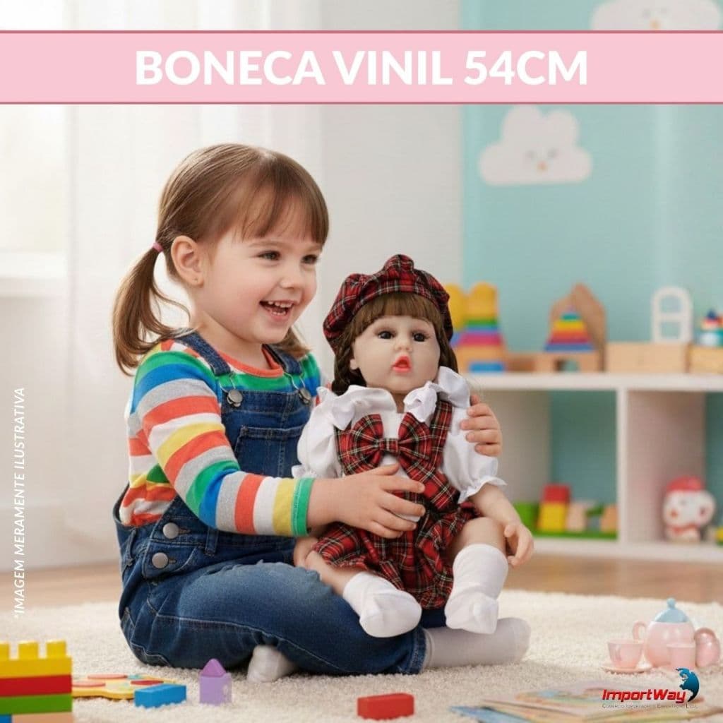 Boneca Vinil Articulada Infantil 54cm Importway Bw341