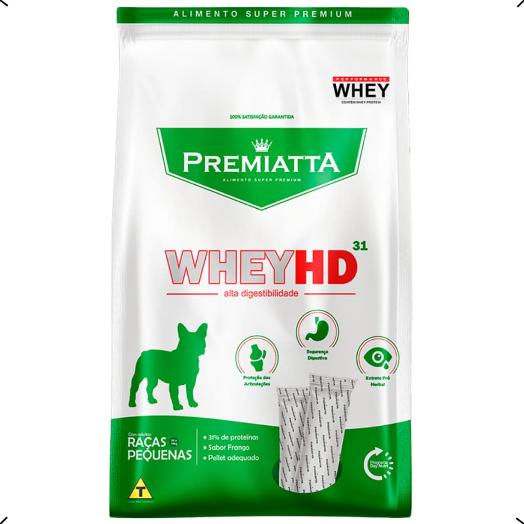 RAÇÃO PREMIATTA WHEY HD ADULTO RAÇA PEQUENA 6KG
