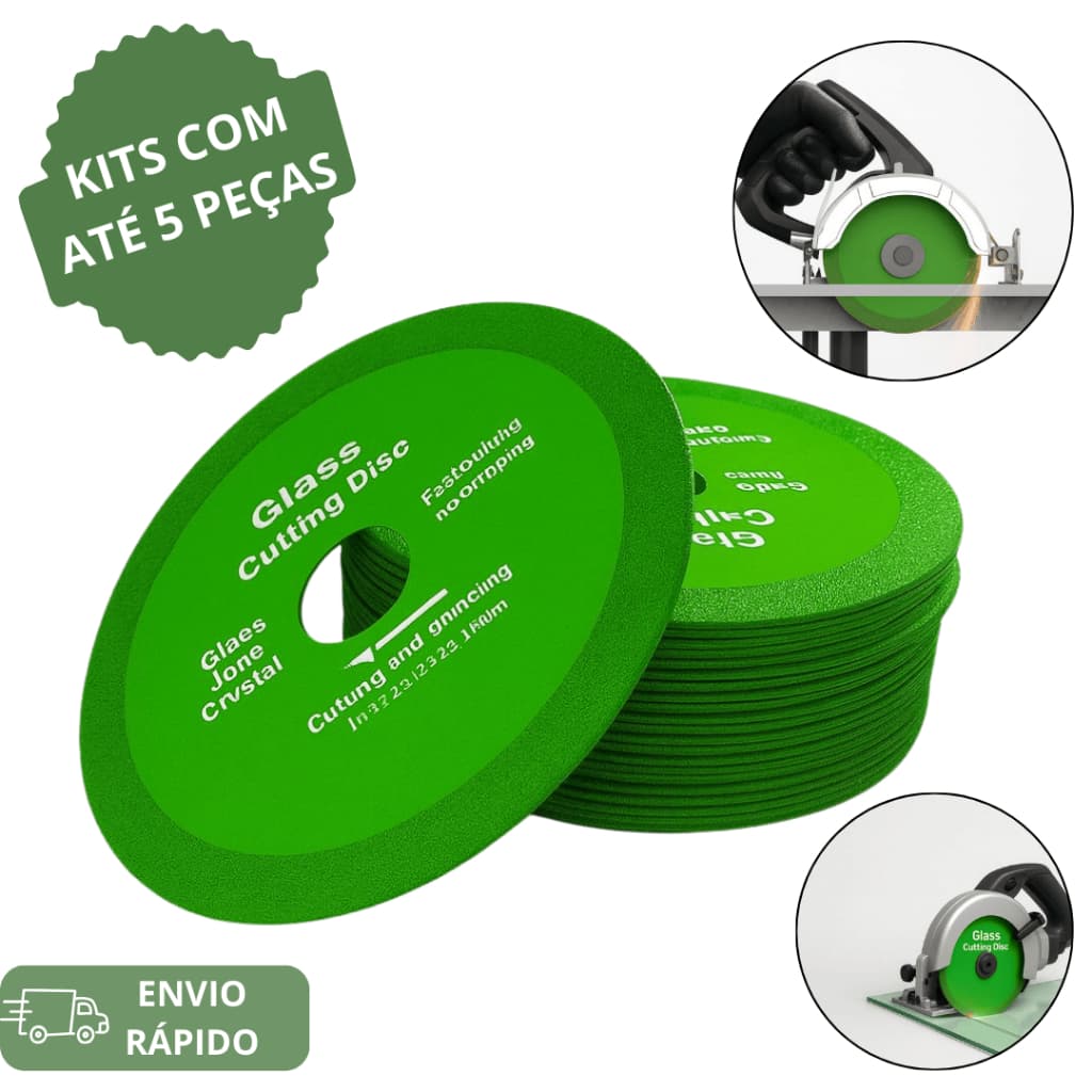 Kit 2/3/4/5 Discos Diamantados 100mm x 20mm p/ Cortar Vidro Espelho Cerâmica Porcelanato