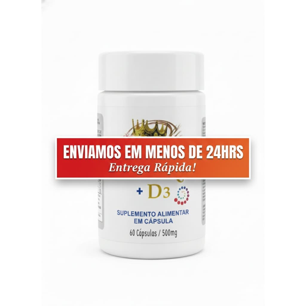 Vitamina K2 Com D3 60 Cápsulas - Rei Terra Vitamina K2 + D3 Envio Imediato