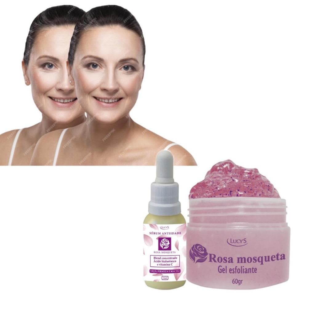 Sérum Anti Idade E Esfoliante Rosa Mosqueta Kit Facial