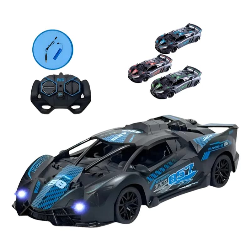 Carrinho Controle Remoto Recarregável Carro 7 Funções Drift Bugatti Lamborghini Morcegão Brinquedo