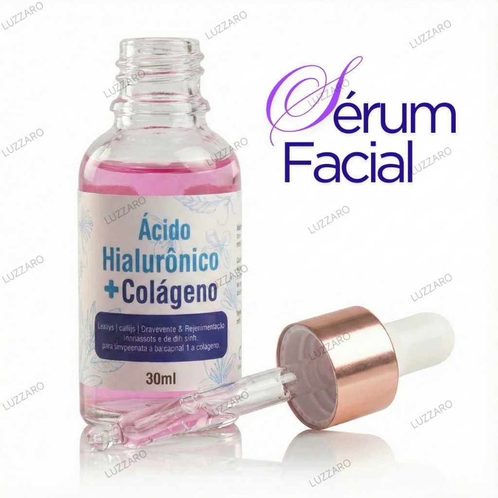 Sérum Facial Ácido Hialurônico + Colágeno 30ml – Anti-Idade e Elasticidade