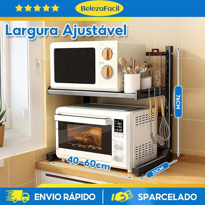 Suporte de Microondas de parede Prateleira Ajustável Organizador de Cozinha organizadores suporte para prateleira